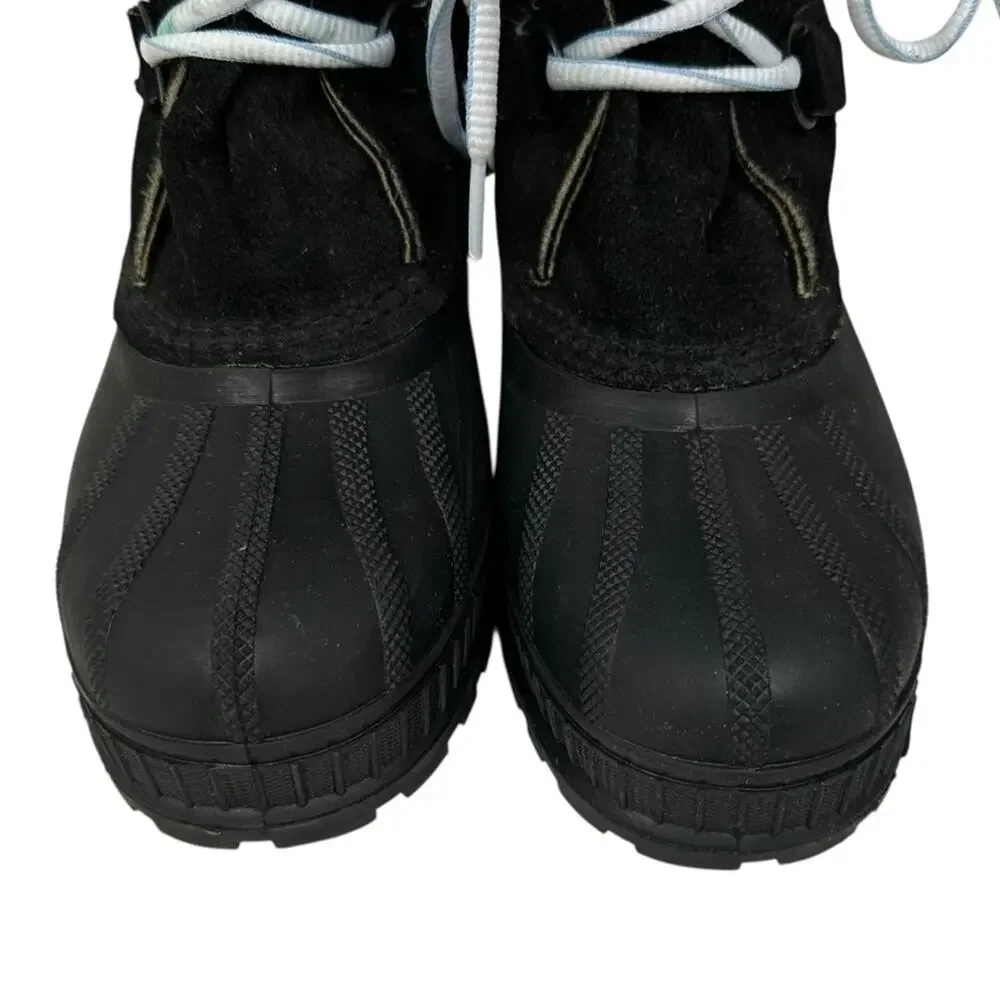 Sorel Kaufman Black Suede Rain & Snow Boots Waterproof Women's Size 6
